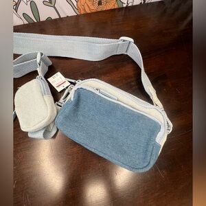 American Eagle Outfitters Blue and Gray Crossbody Bag